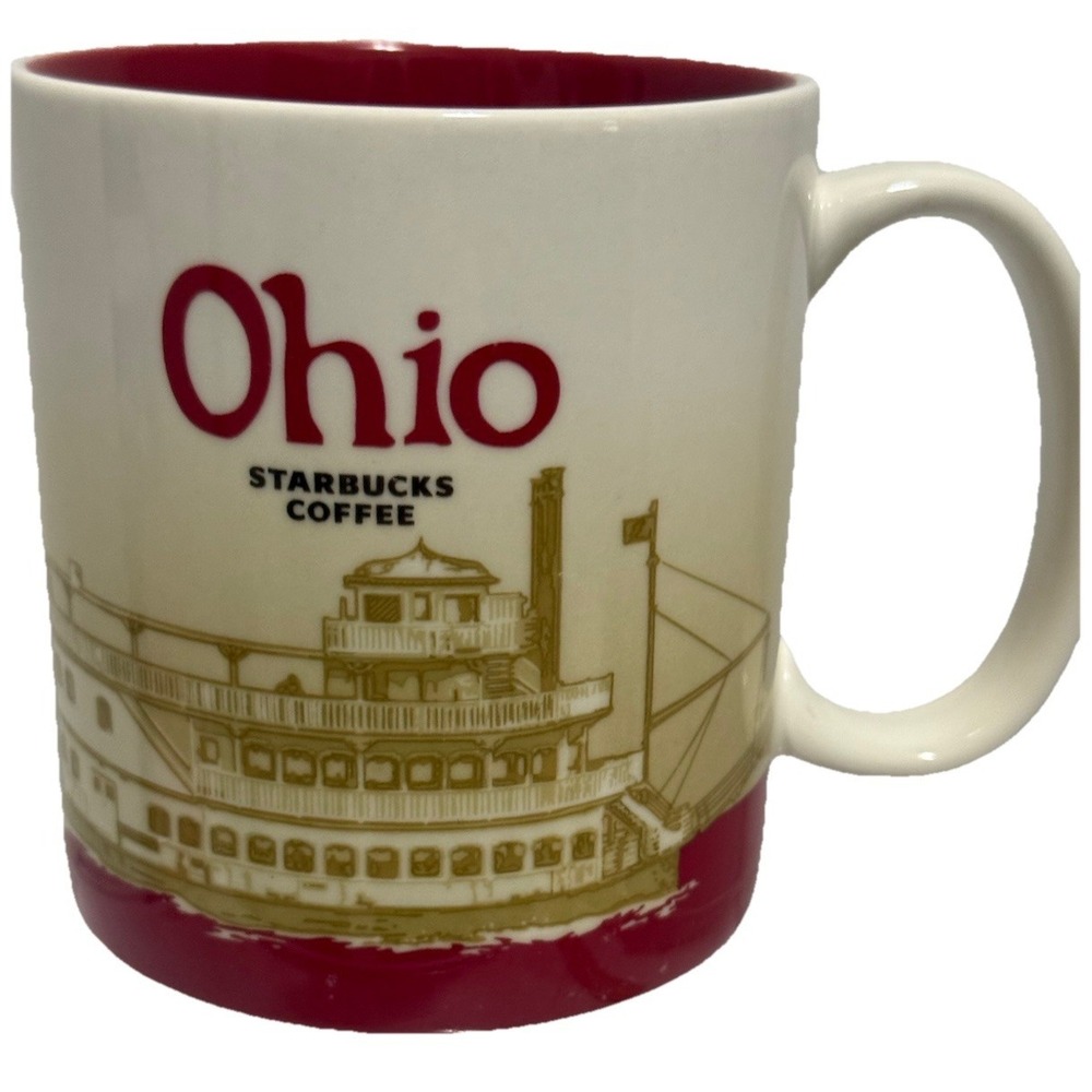 Starbucks Ohio Mug 2011 Red White State Collector Coffee Cup